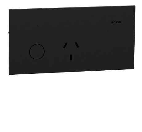 SINGLE SWITCH POWER POINT 230V-240V 10A CLIPSAL SOLIS ZEN BLACK