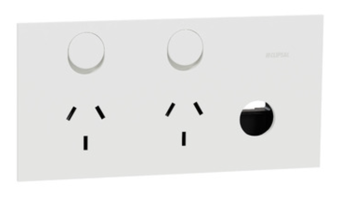 DOUBLE SWITCH POWER POINT EXT SWITCH CLIPSAL SOLIS