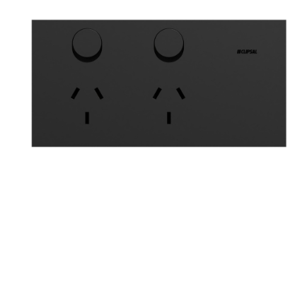DOUBLE SWITCH POWER POINT CLIPSAL SOLIS ZEN BLACK