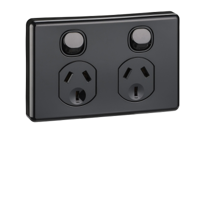 CLIPSAL CLASSIC DOUBLE BLACK GPO