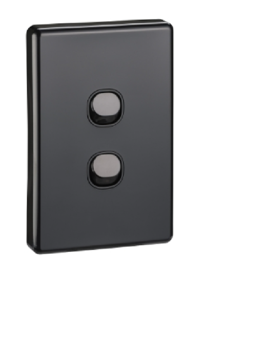 CLIPSAL CLASSIC 2 GANG BLACK SWITCH