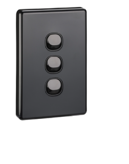 CLIPSAL CLASSIC 3 GANG BLACK SWITCH