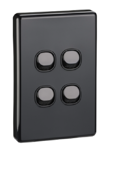 CLIPSAL CLASSIC 4 GANG BLACK SWITCH