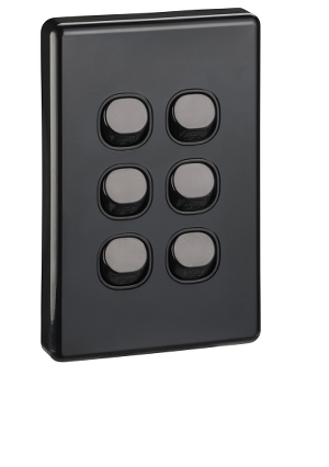 CLIPSAL CLASSIC 6 GANG BLACK SWITCH